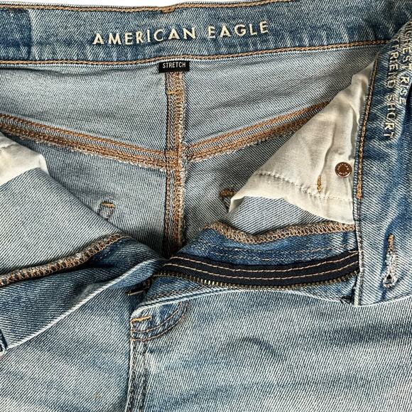 American Eagle Highest Rise 90s Boyfriend Cutoff Shorts Size 4 Beach Vacation - Picture 4 of 10